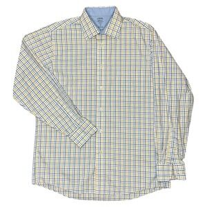 Chaps Coolmax Mens Long Sleeve Plaid Button Down Shirt Regular Fit Size L